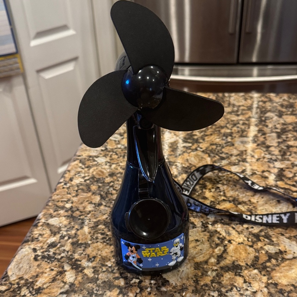 Disney Star Wars Black Portable Fan/Sprayer/Mister Circa 2015